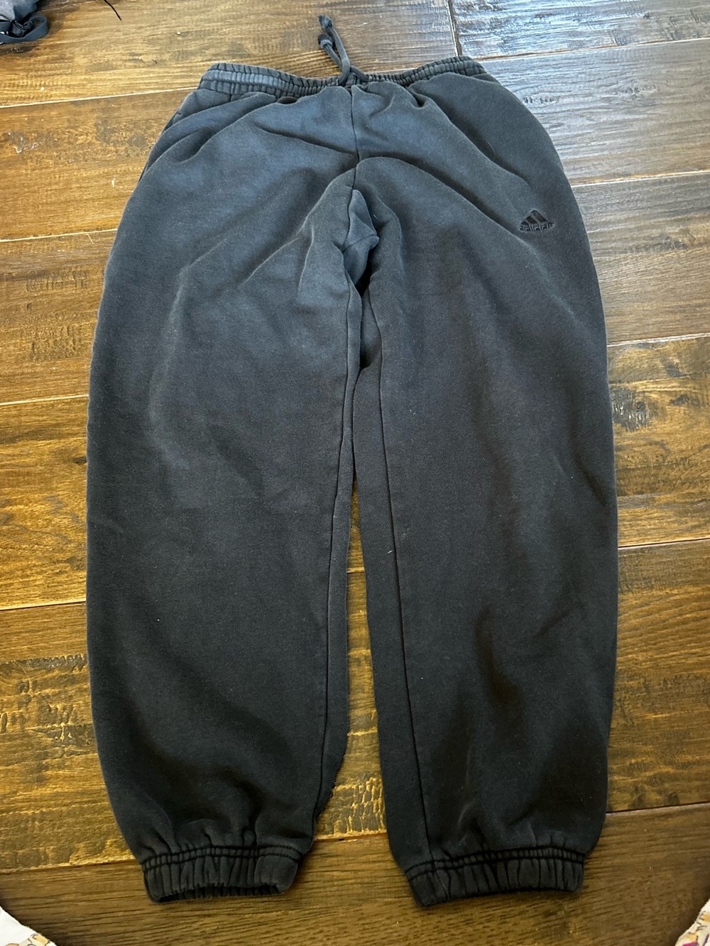 adidas Black Sweatpants with Elastic Cuffs